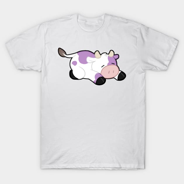 Sleepy Cow - Purple T-Shirt by MissOstrich